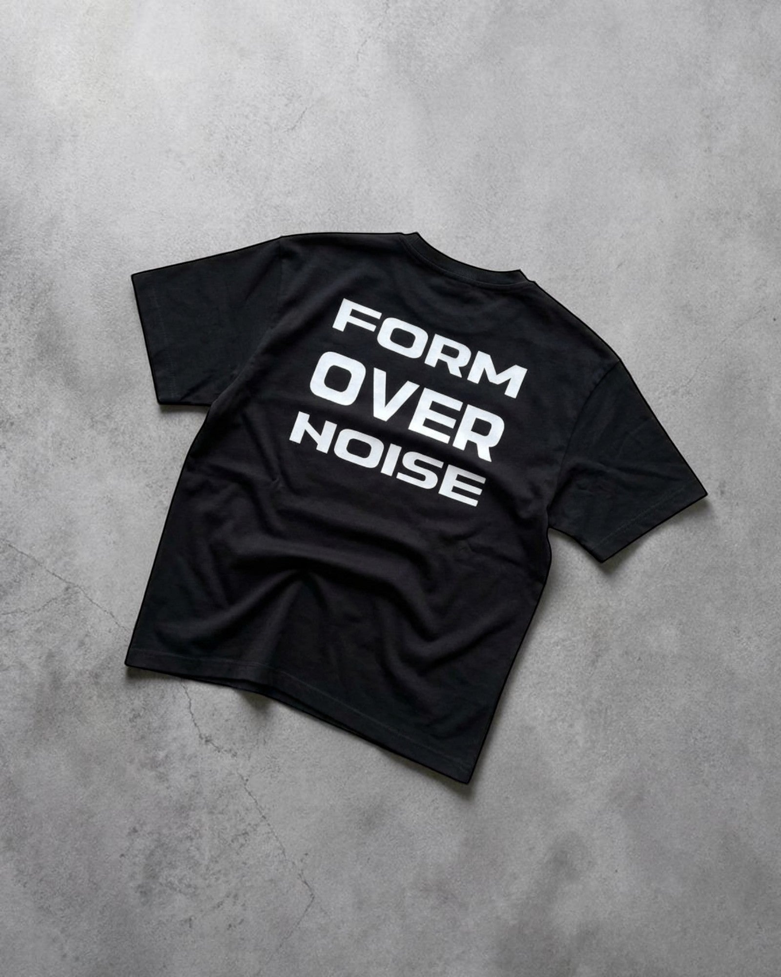 Unisex minimal streetwear cotton t-shirt natural FALLR FORM OVER NOISE graphic print
