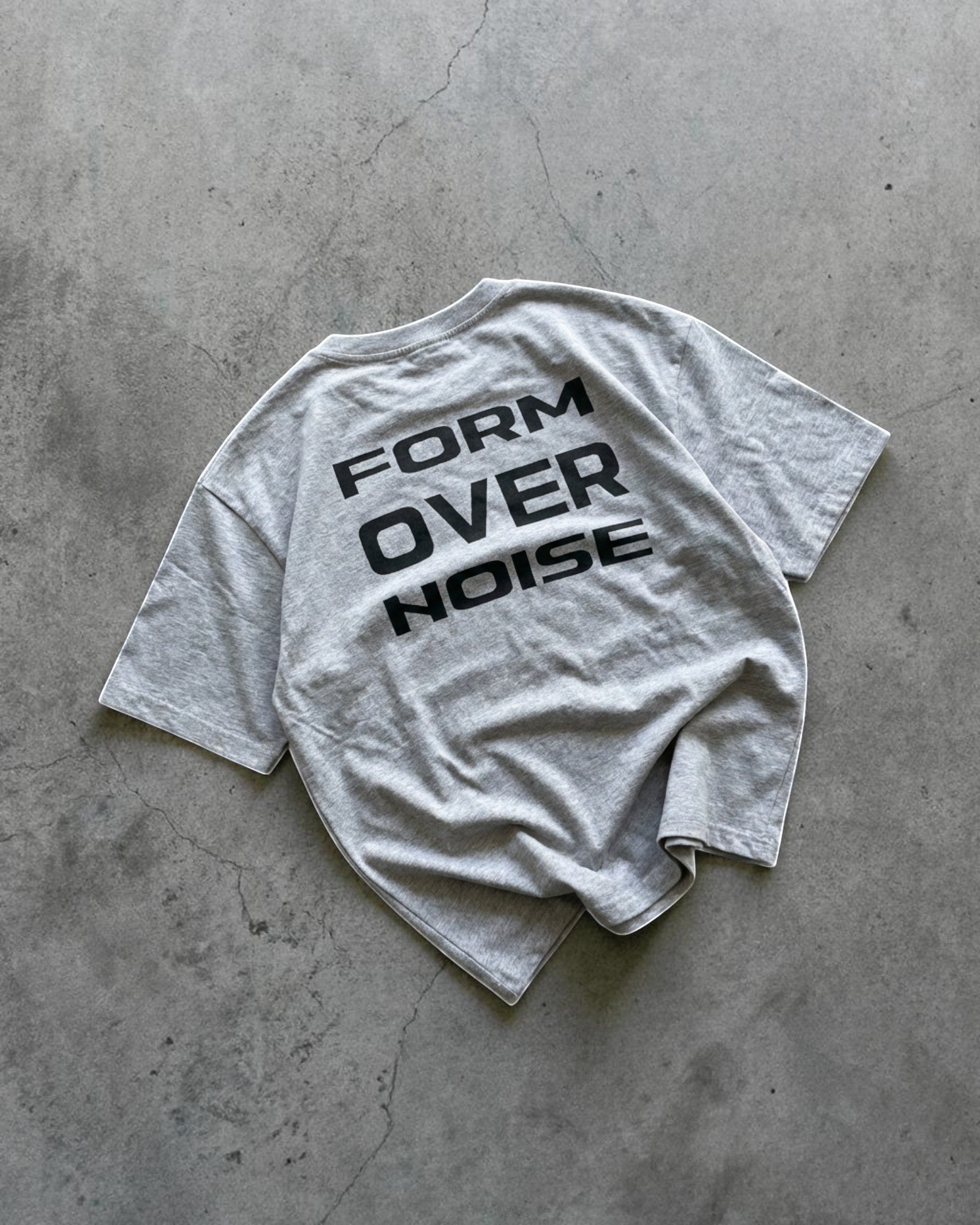 Unisex minimal streetwear cotton t-shirt natural FALLR FORM OVER NOISE graphic print