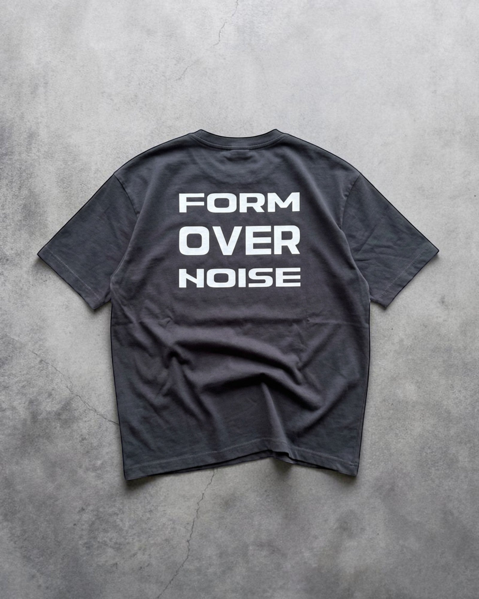 Unisex minimal streetwear cotton t-shirt natural FALLR FORM OVER NOISE graphic print