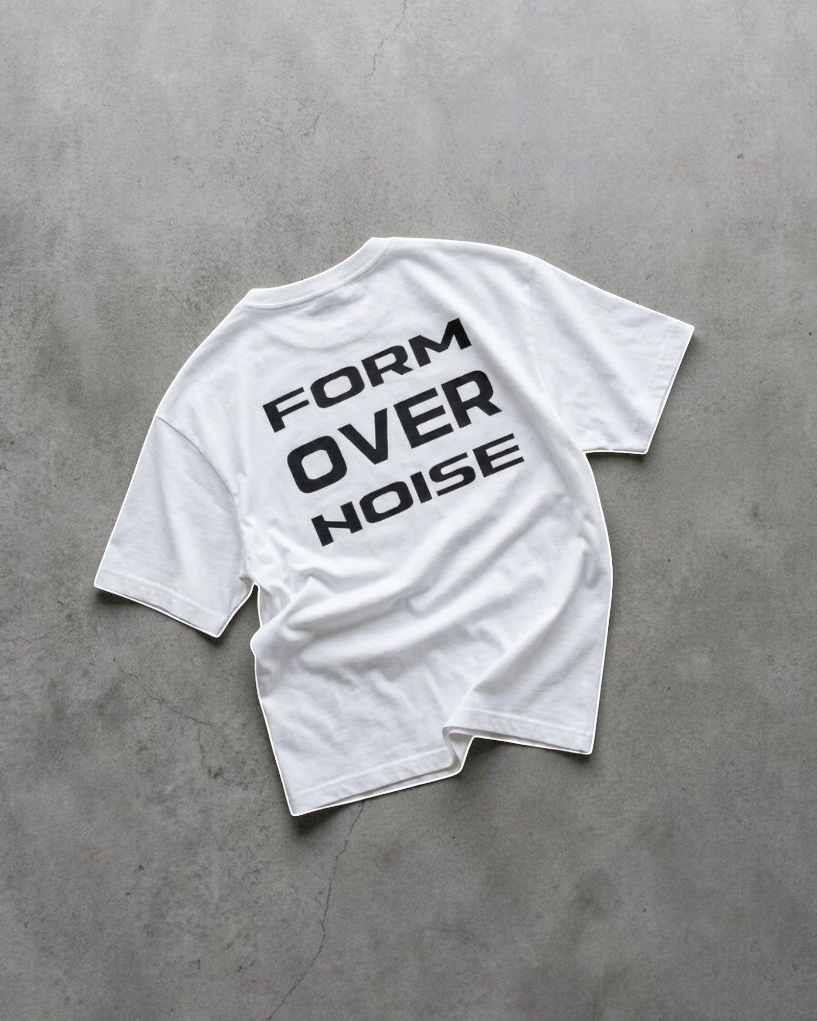 Unisex minimal streetwear cotton t-shirt natural FALLR FORM OVER NOISE graphic print