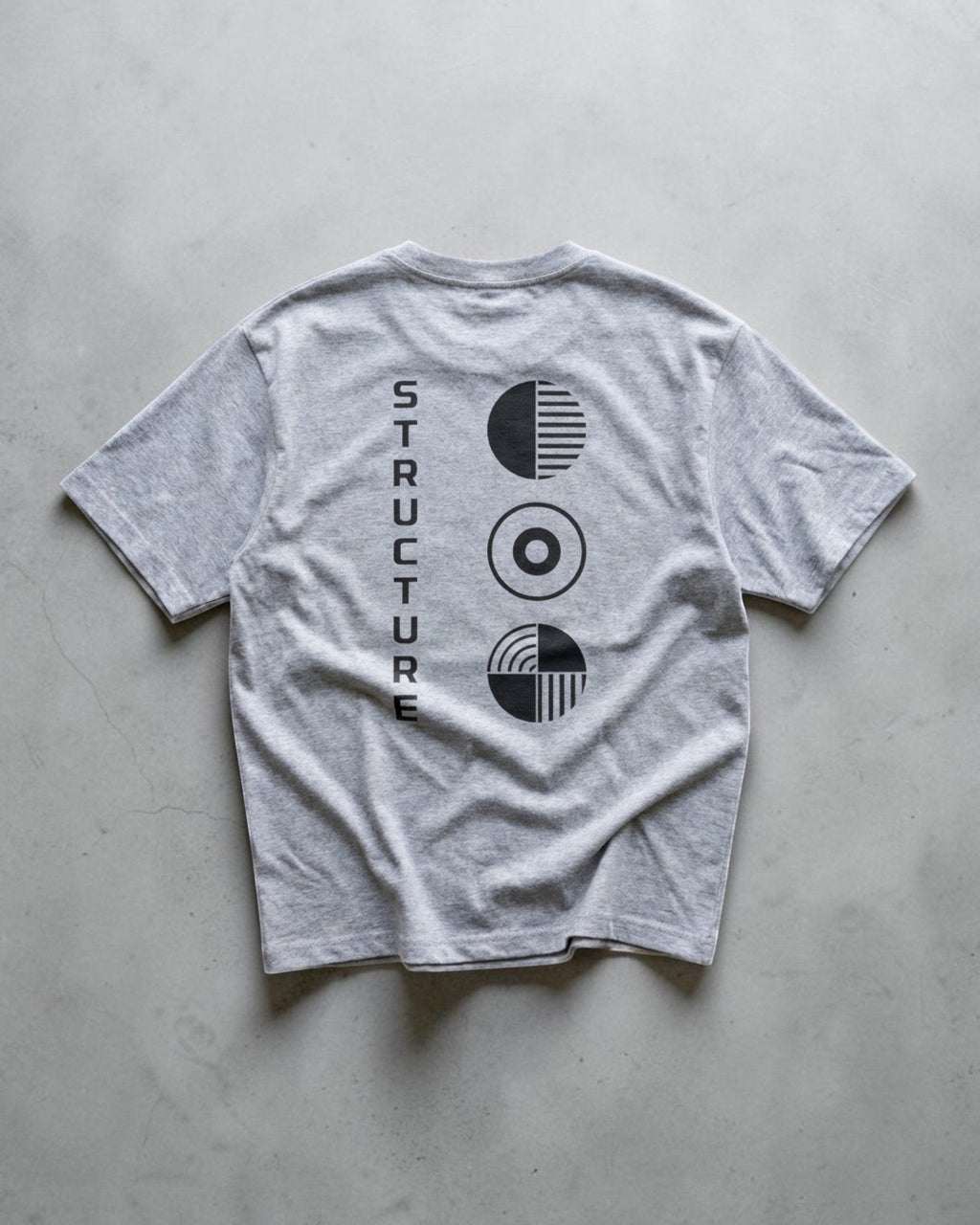 Unisex minimal streetwear cotton t-shirt athletic grey FALLR STRUCTURE graphic print