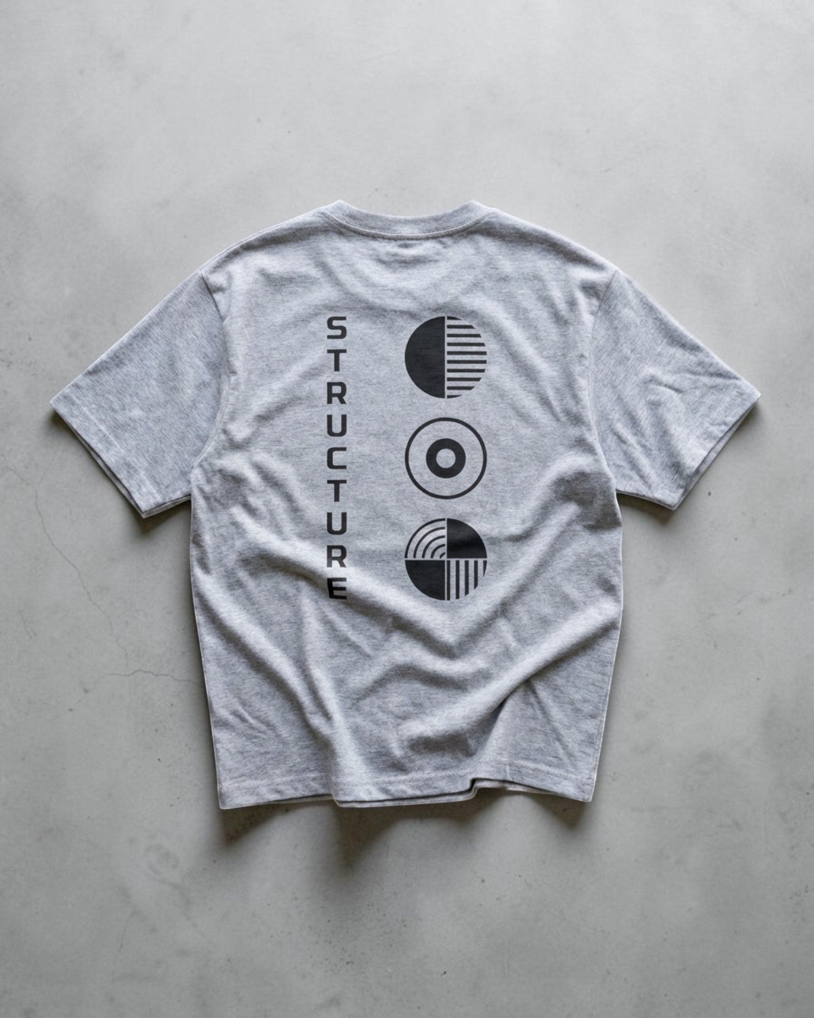 Unisex minimal streetwear cotton t-shirt athletic grey FALLR STRUCTURE graphic print