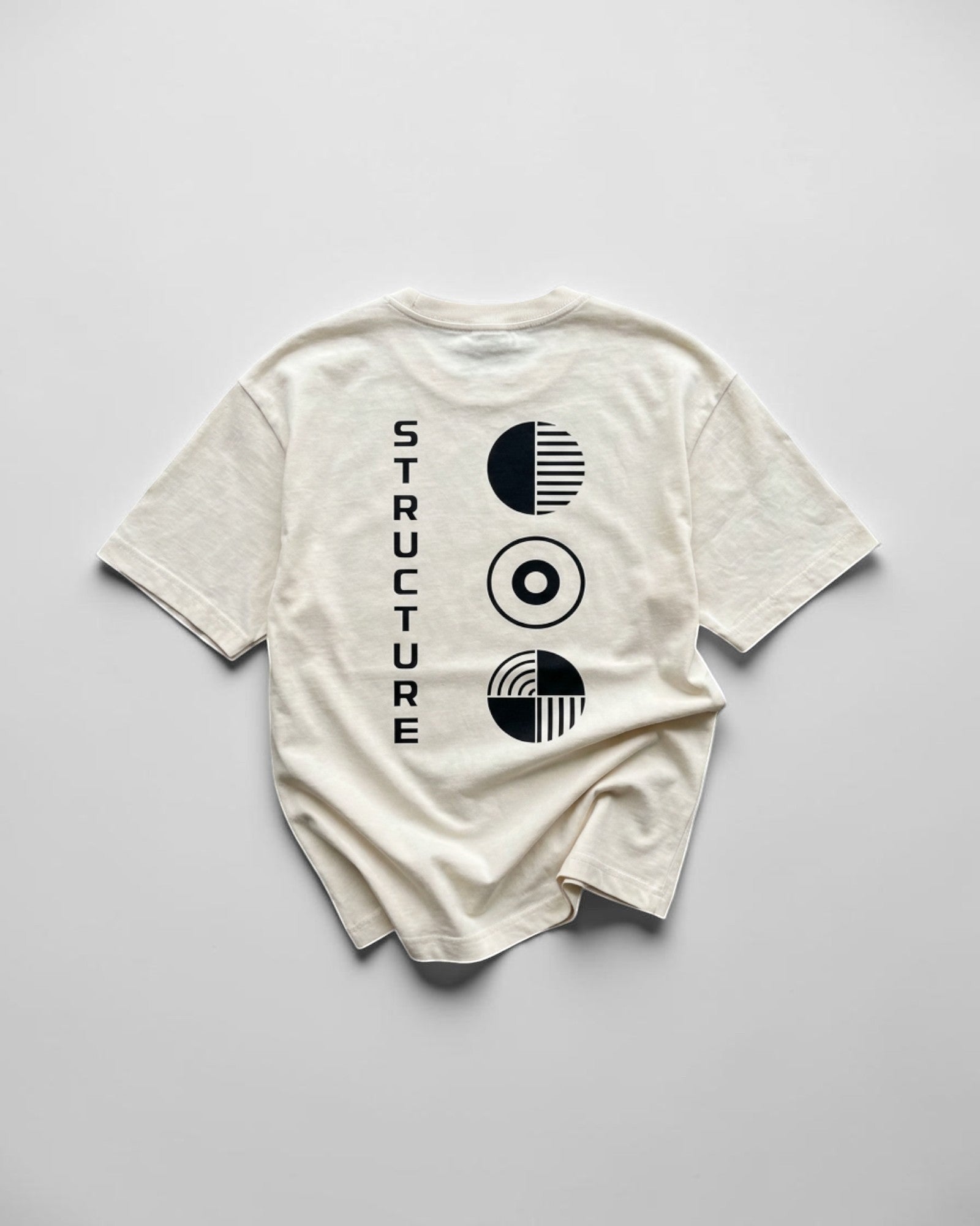 Unisex minimal streetwear cotton t-shirt natural FALLR STRUCTURE graphic print