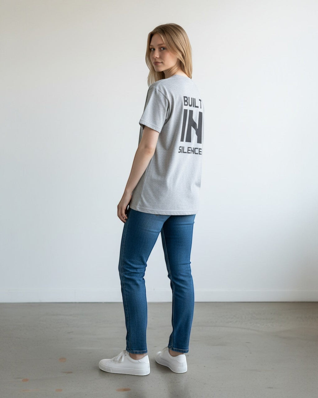 FALLR wear grey 100% cotton oversized t-shirt with black